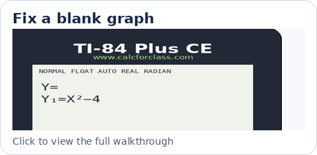 Animated TI-84 thumbnail showing the graph reappearing after a ZStandard reset.